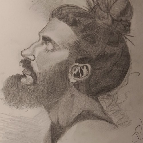Ritratto uomo profilo - ritratto, di