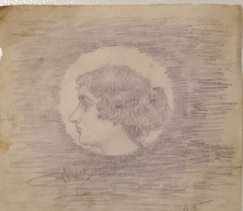Antico disegno matita su - antico,