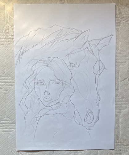 Disegno matita ritratto - disegno, a
