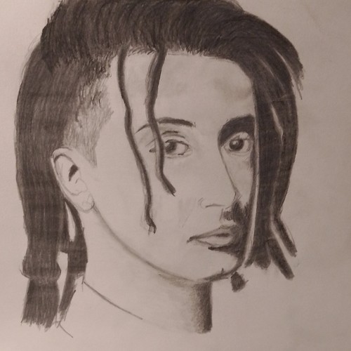 Ritratto ghali matita su - ritratto,