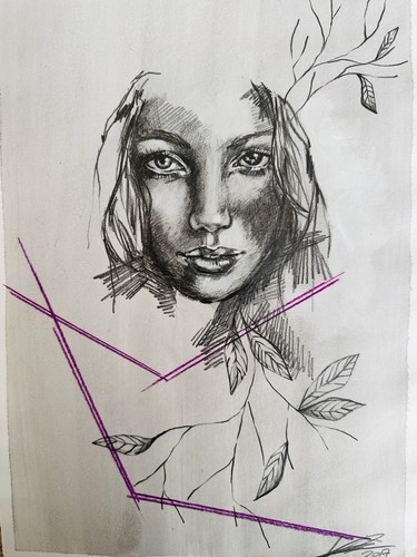 Disegno matita ritratto di - a,