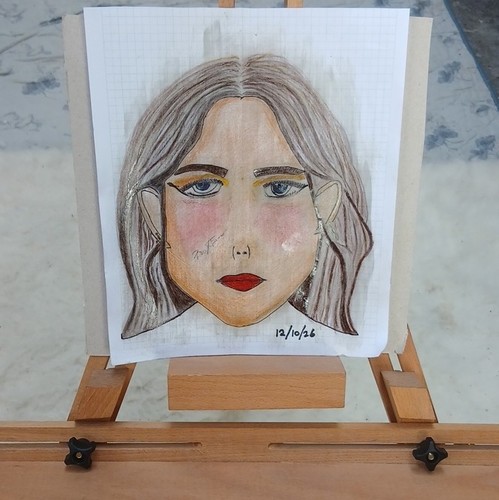 Ritratto femminile matita su - femminile, a