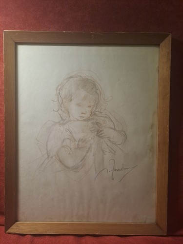 Disegno ritratto bambina con - disegno.,